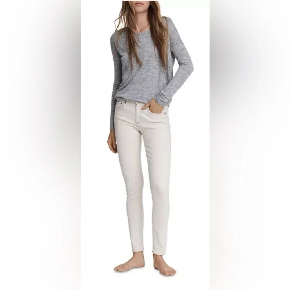 Rag & Bone NWT Cate Mid-Rise Skinny Jeans Ecru - Picture 7 of 7